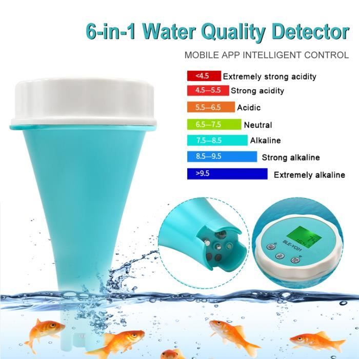 6-en-1Testeur-testeur d eau aquarium PH,TDS,EC ,CL ,ORP,Temp Test Digital  Idéal pour Piscine, Hydroponie et Aquarium - Cdiscount Jardin