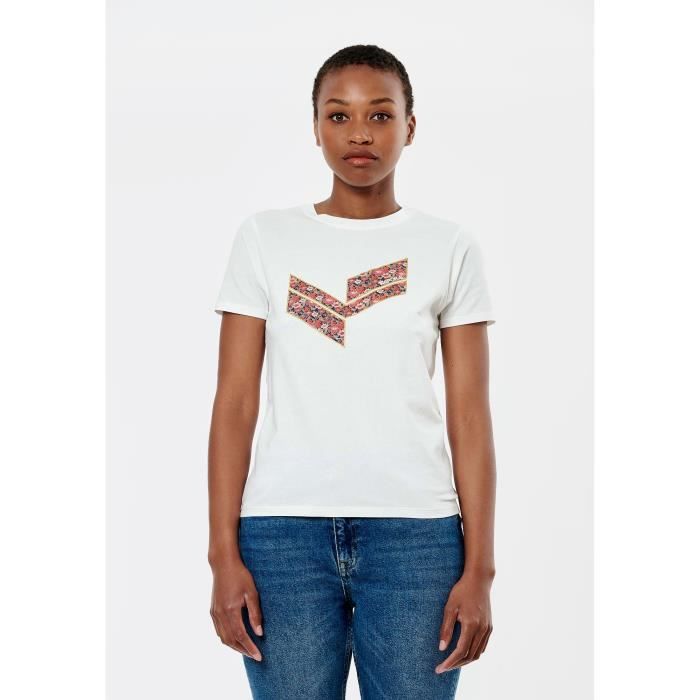 T shirt femme fleuri deals