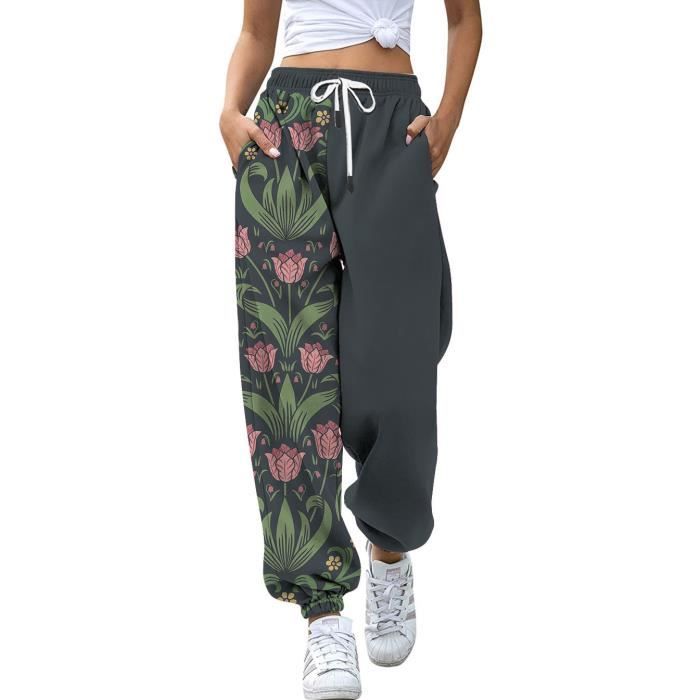 Pantalon de surv tement Ample Taille Haute pour Femme Pantalon de