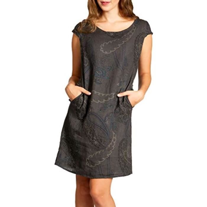 Robe Asymétrique Imprimée Cachemire Avec Perles - Taille M - Multi-couleurs - Très Bon état