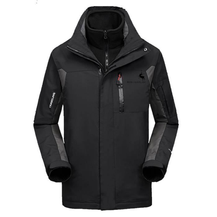 Veste 3 En 1 MEETWEE Homme - Imperméable Coupe-Vent Polaire - Taille L Rouge