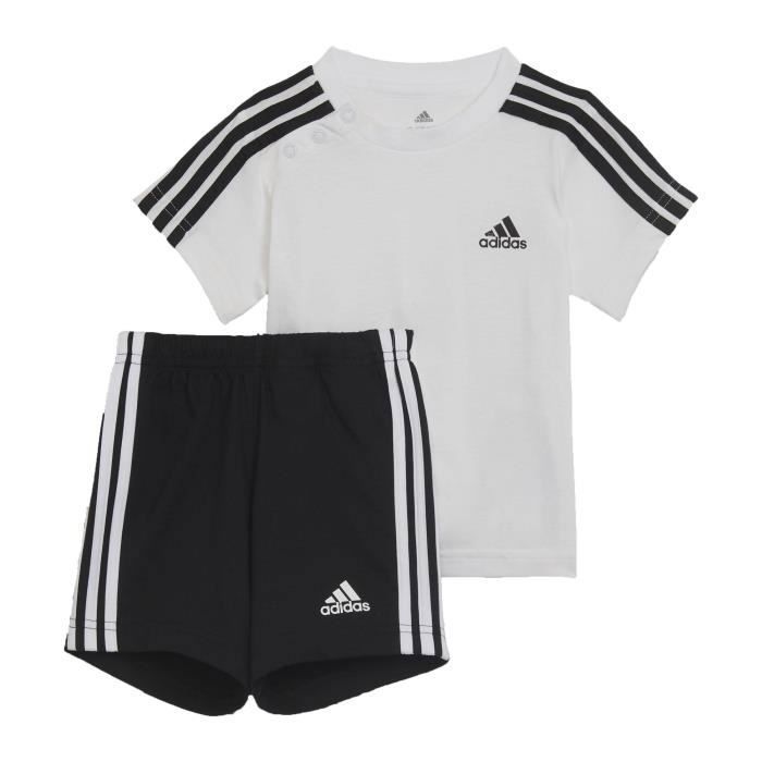T shirt enfant Adidas 3S Sport Set Blanc Manches courtes 100 Coton Bianco Cdiscount Sport