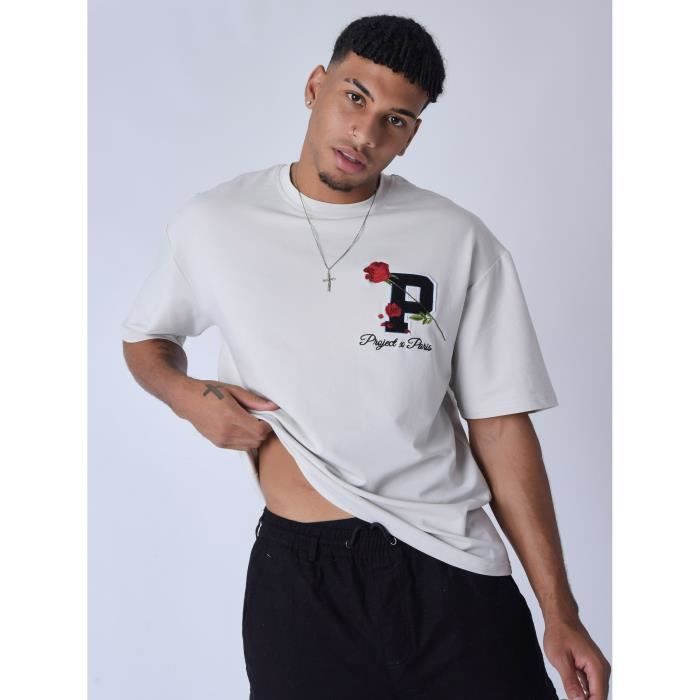 Tee shirt hot sale fleur homme