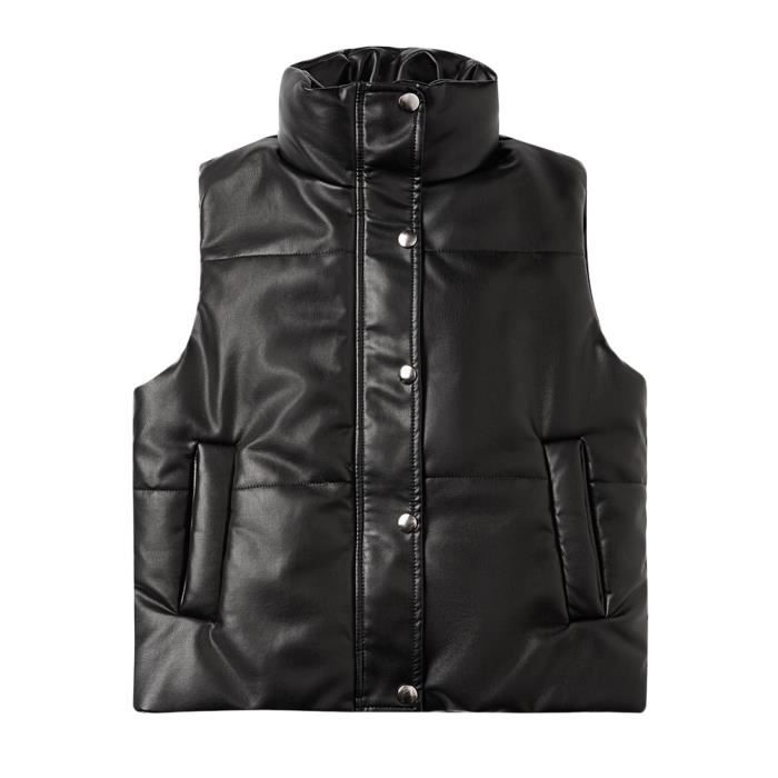 Veste en cuir online manche courte femme