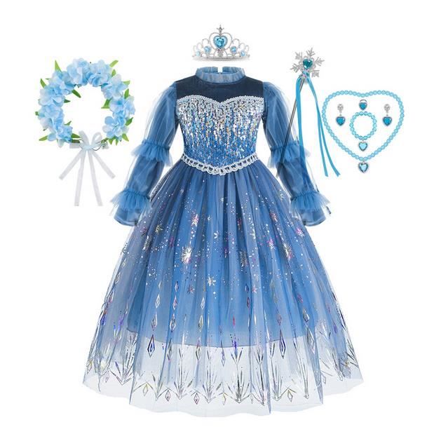 Robe d hiver pour filles Costume reine des neiges Elsa Anna cape