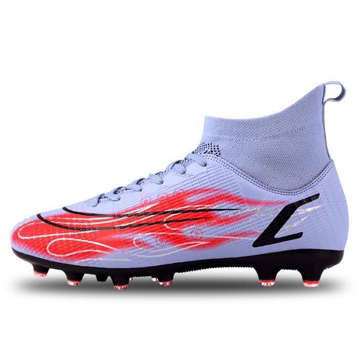 Chaussures De Football Montantes Unisexes - Crampons Pour Terrain - Taille 35 à 43 - Matériau Respirant - Semelle Caoutchouc Antidérapante