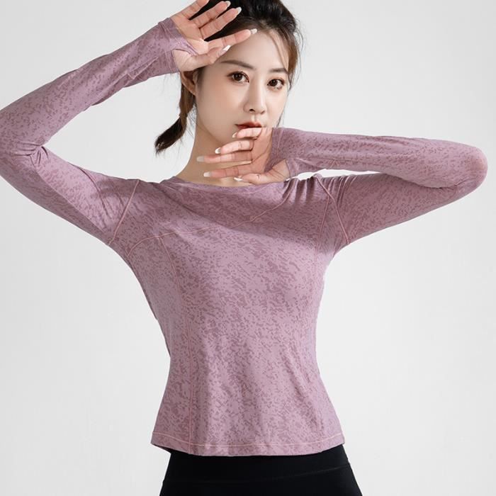 T shirt de Sport Femme INSFITY Manches Longues Extensible