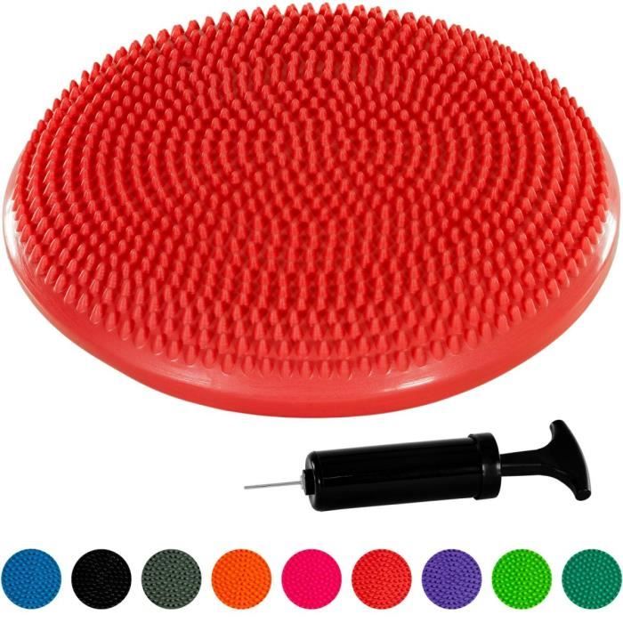 Coussin déquilibre et dassise gonflable MOVIT - Rouge - Pour exercices de renforcement et posture