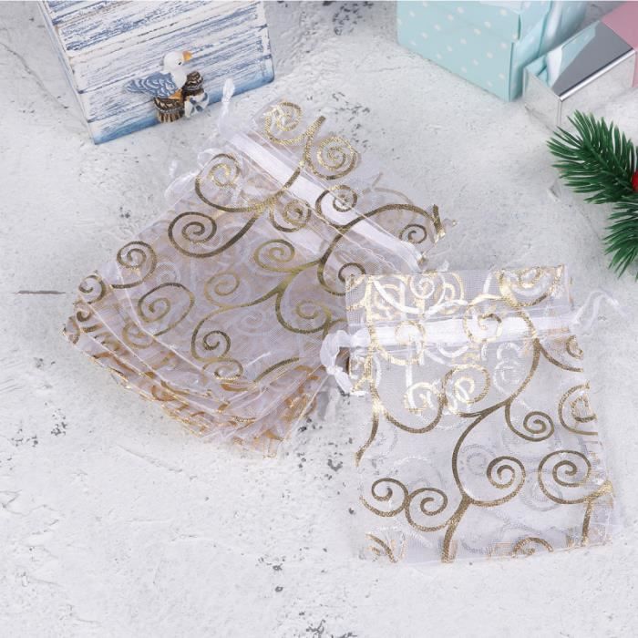 Sac cadeau en organza 100 pièces Petits sacs en organza Pochettes cadeaux multicolores 2 tailles Sacs en filet Sacs de faveur avec cordon de serrage pour les festivals de mariage et les bijoux