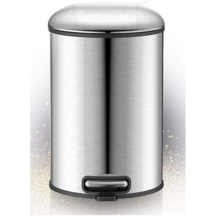 Poubelle De Salle De Bain à Pédale En Inox 6L – Couvercle Fermeture Douce, Anti-trace, 60 Sacs Inclus – Design Rectangulaire Argenté - 1