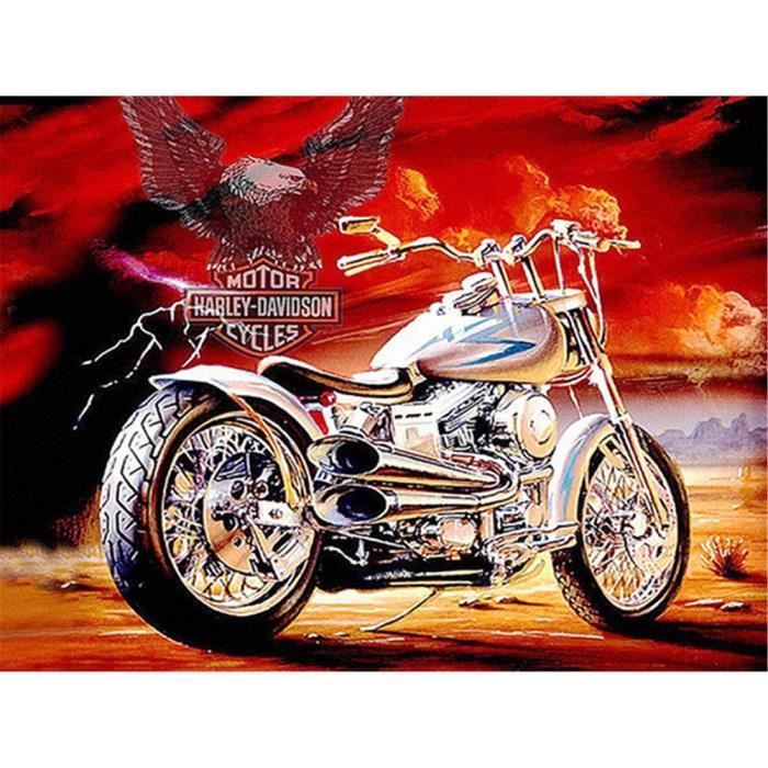 Kit De Broderie Diamant 5d A Faire Soi Meme Kit De Broderie Diamant En Strass Pour Decoration Murale Motos Et Aigl Achat Vente Tableau Toile Cdiscount