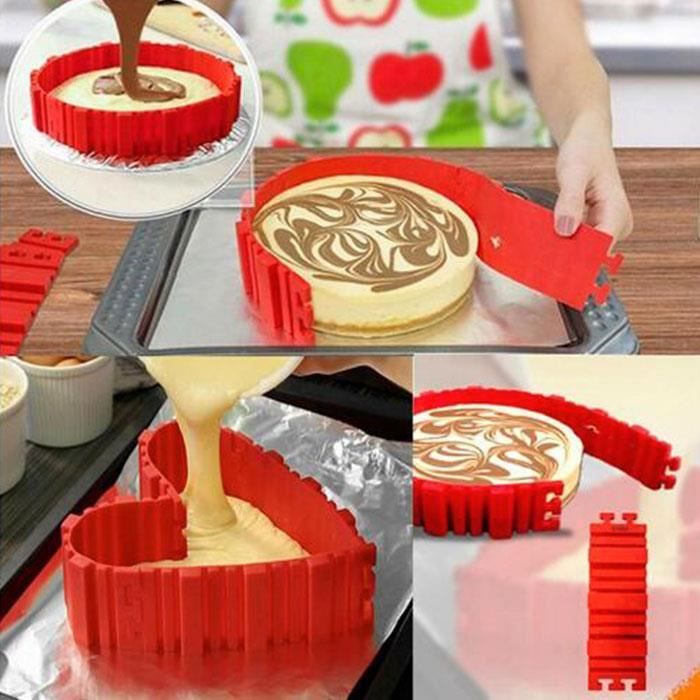 Shop Story Lot De 8pcs Magique Moule A Gateau Modulable Pour Forme Cœur Et Autres Cake En Silicone Rouge 8pcs Cdiscount Maison