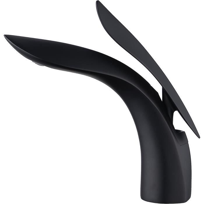 Noir 8012 - Robinet Mitigeur D'eau Chaude Et Froide À Poignée Unique