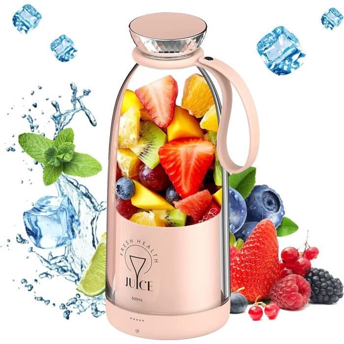 Mini Blender Smoothie Transportable Compact 500ml, Sans BPA, Blender