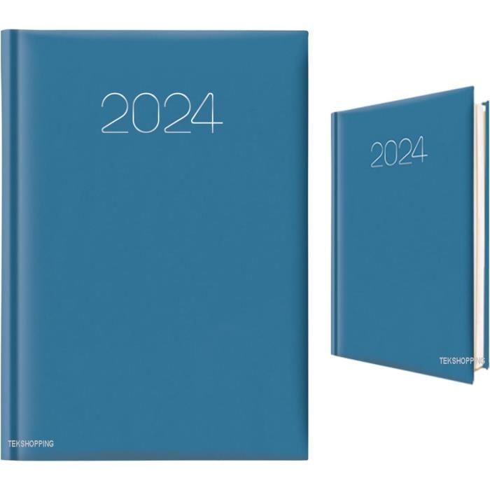2024: Agenda Journalier XXL 2024 2 pages par jour de janvier à décembre en  français, vert (French Edition)