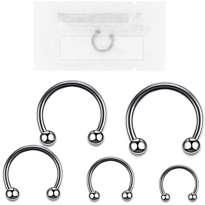 WARRIOR Piercing Fer à Cheval CirculaireCourbé Barbell Tragus Helix Septum Oreille Stérile en