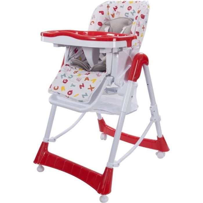 Chaise Haute Bebe Enfant Confortable 6 36 Mois Laura Rouge Cdiscount Pret A Porter