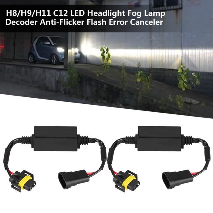 Décodeur LED Décodeur pour H8-H9-H11 C12 LED phare antibrouillard anti-scintillement Flash Error Canceler auto tableau - SURENHAP