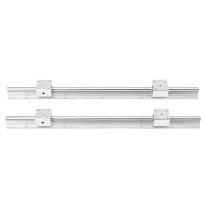 CNCYEAH SBR12-700mm Lot de 4 rails de guidage linéaires avec 4 arbres de guidage linéaires et 8 blocs de roulement SBR12UU pour imprimante 3D CNC