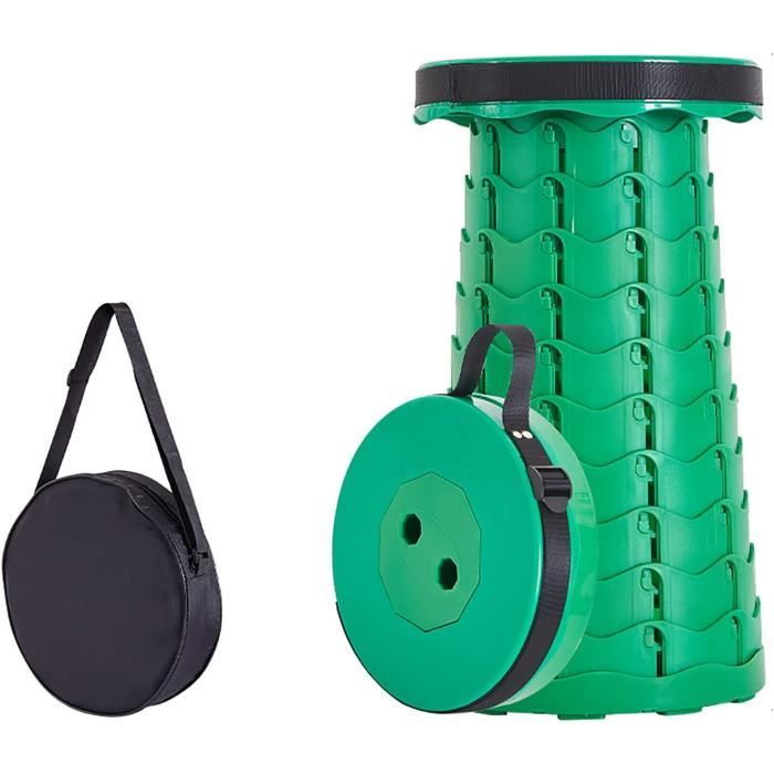 Tabouret Télescopique Pliable Et Léger – Hauteur Réglable 6,5–45 Cm, Charge 180 Kg, Pour Camping, Pêche, BBQ, Jardin, Rando