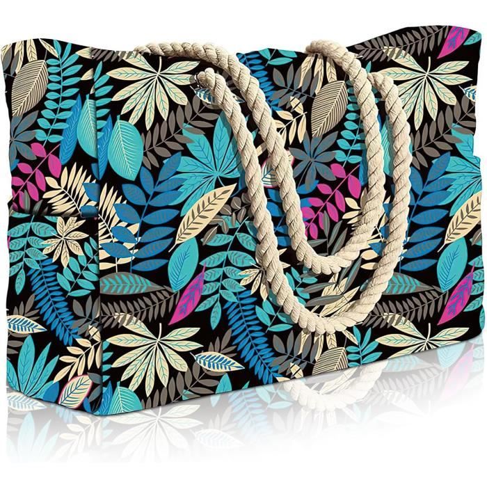 TOPTIE Petit Sac En Toile De Jute Avec Fermeture à Bouton Et Poignées En Corde, Sac De Plage En Jute Naturel Pour Femme, Sac D'épicerie Réutilisable