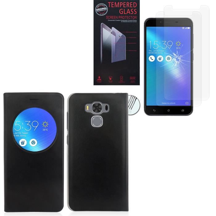 Housse Asus Zenfone 3 Max ZC553KL Etui Double Fenêtre Coque Silicone