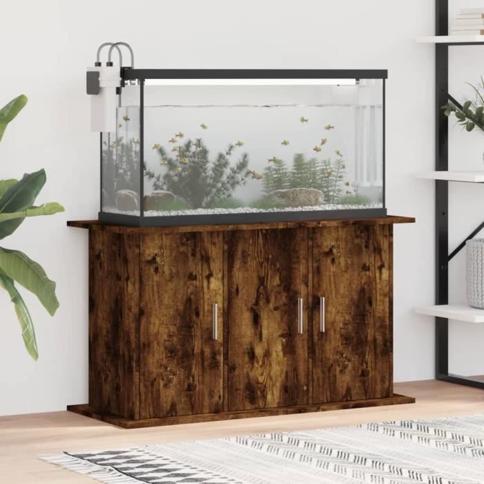 VIDAXL Support pour aquarium Chêne fumé - vue 2
