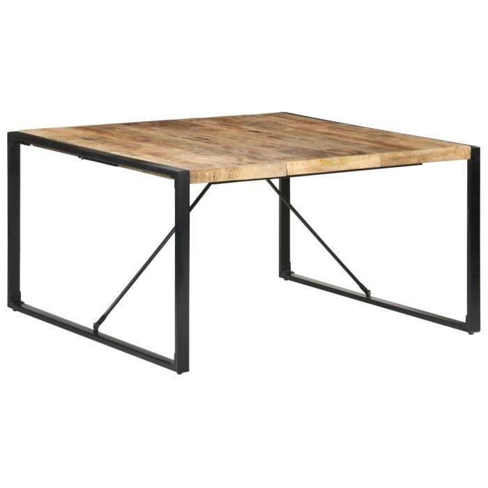 vidaXL Table de salle à manger 140x140x75 cm Bois de manguier brut