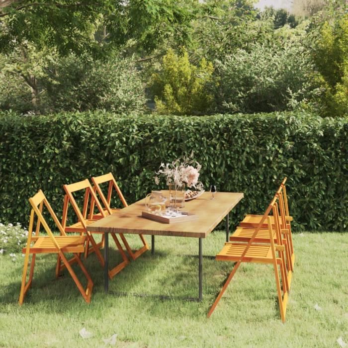 Vidaxl vidaXL Chaises pliables de jardin lot de 6 Bois d'acacia massif