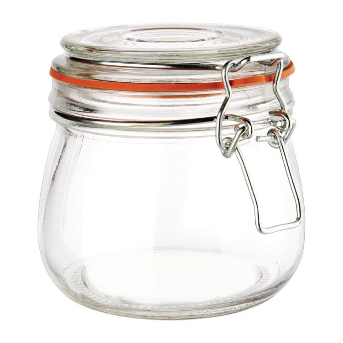 1x Pot De Conservation / Pot De Conservation 300 Ml Avec Anneau En Caoutchouc Rouge Couvercle A Valve Et Fermeture A Clip Pots De Conservation Pots De Conservation Recipients De Conservation