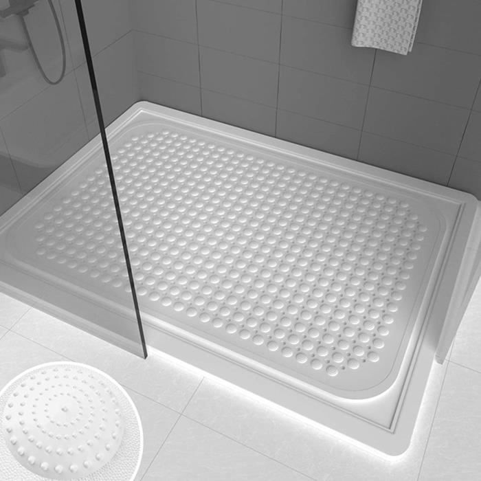 MORROWCAMP Tapis De Douche Carré Antidérapant En Luffa – 60x60 Cm, Anti-Moisissure, Séchage Ultra-Rapide Avec Drainage Intégré, Idéal Pour Personnes Âgées & Familles