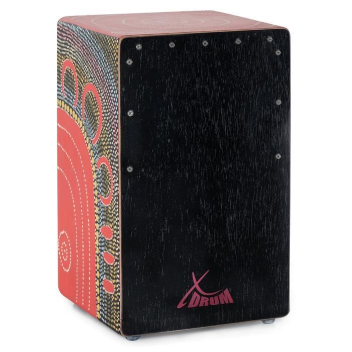 XDrum Cajon El Bajo Porte Basse Noir/Noyer Avec Housse