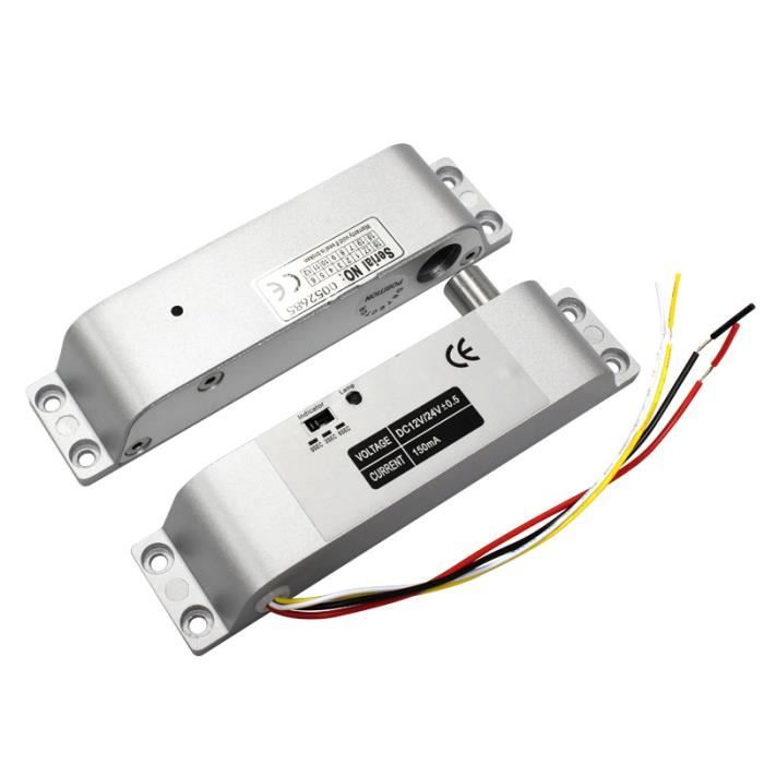 Verrou de porte électrique - YYV - DC 12 V - Alliage en aluminium - Anti-corrosion - Ajustable avec délai