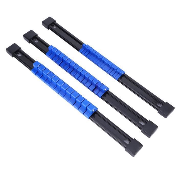 Organiseur De Douilles Chiloskit - Rails Métalliques Pour Douilles 1/4, 3/8, 1/2 - 40 Clips Inclus