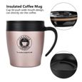 AIZ Tasse à café Mug Tasse à eau isotherme en acier inoxydable Or rose-1