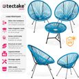 TECTAKE Ensemble table et chaises de jardin SANTANA Résistant aux intempéries Résistant aux UV - Bleu-1