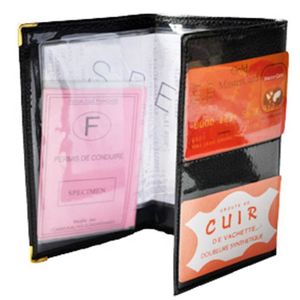 Sylla Rabat Porte Carte Grise et Papier Voiture en Cuir pour Femme ou Homme Marine