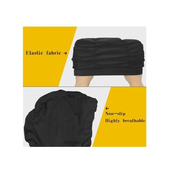 Lot 2 Bonnets De Bain Femme/enfant – Tissu Polyester Extensible, Noir Et Bleu, Non Imperméable