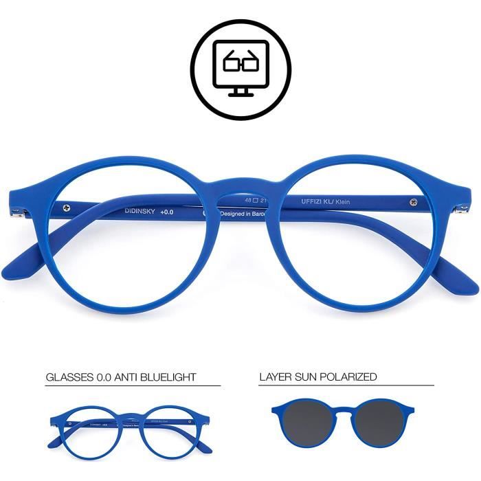 Lunette Anti Lumiere Bleue avec Couche de Soleil. Lunettes Clip on