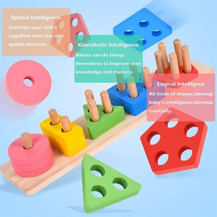 marque generique - couleur empilement trier match jeu montessori jouet -  Jeux d'éveil - Rue du Commerce