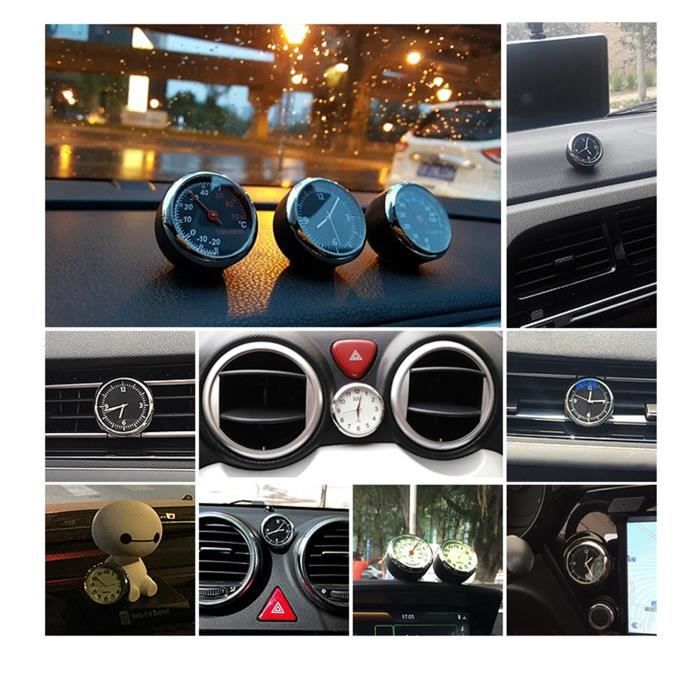 Oniissy Horloge de tableau de bord de voiture, mini horloge numérique  lumineuse pour tableau de bord de voiture - Horloge à quartz analogique à  coller