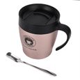 AIZ Tasse à café Mug Tasse à eau isotherme en acier inoxydable Or rose-2
