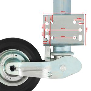 Roue Jockey Double Increvable 260x85mm - Tube Métal 48mm - Charge 300kg Pour Caravane & Remorque