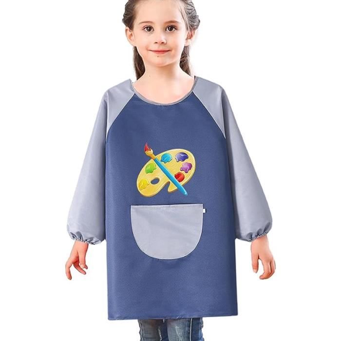 Tablier de peinture imperméable à manches longues avec poche pour enfants de 3 à 13 ans Motif licorne Tablier de peinture imperméable à manches longues avec poche pour enfants de 3 à 13 ans Motif licorne