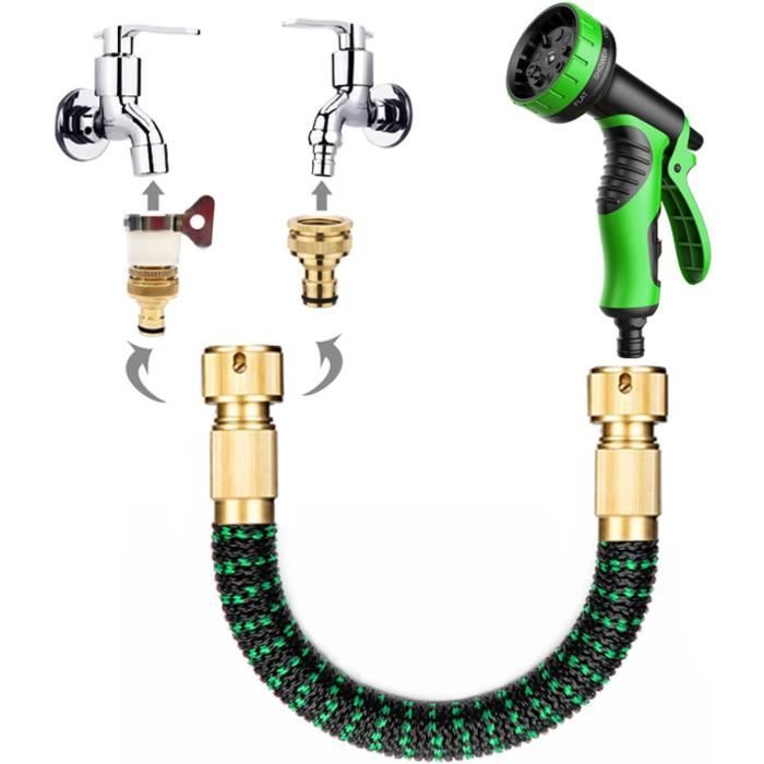 Tuyau D'arrosage Extensible 30 M - Buse 10 Modes - Connecteur Rapide 2 En 1 - Noyau Latex 4 Couches