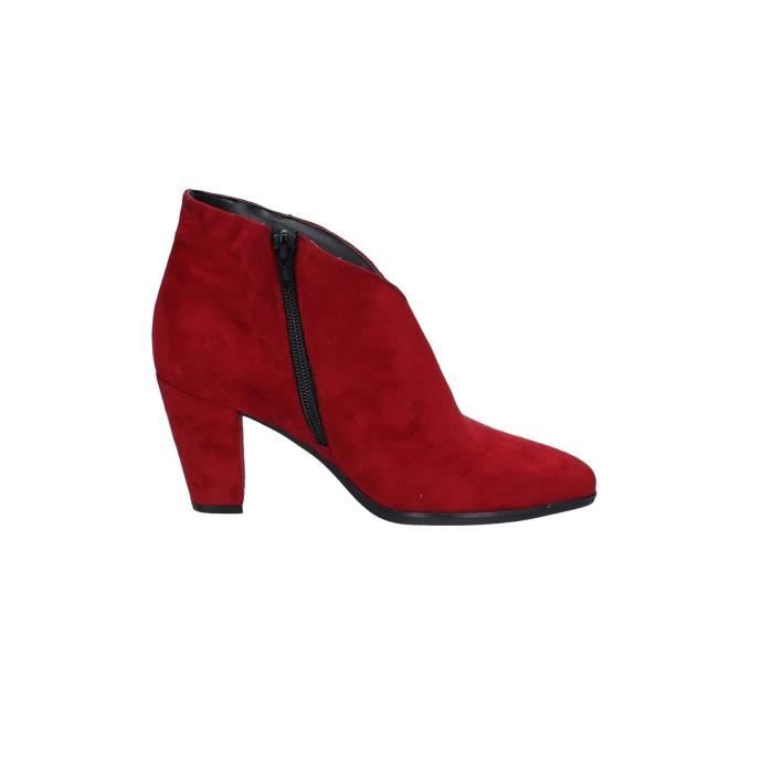 Bottines daim rouge cheap
