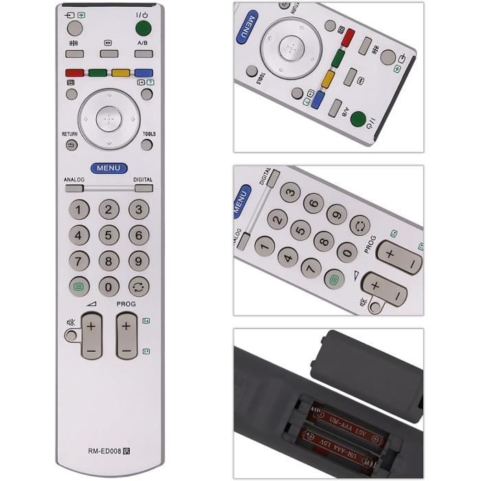 Télécommande De Remplacement Sony Pour Tv Rm-Ed008 Sony Bravia ...