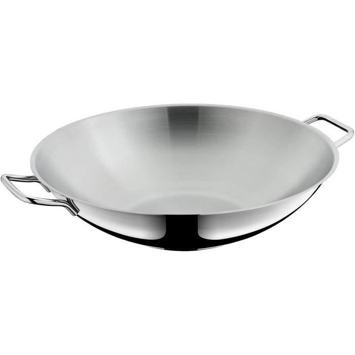 Couvercle De Wok En Acier Inoxydable 28 Cm - Anti-éclaboussures, Garde Au Chaud, Bouton Pratique