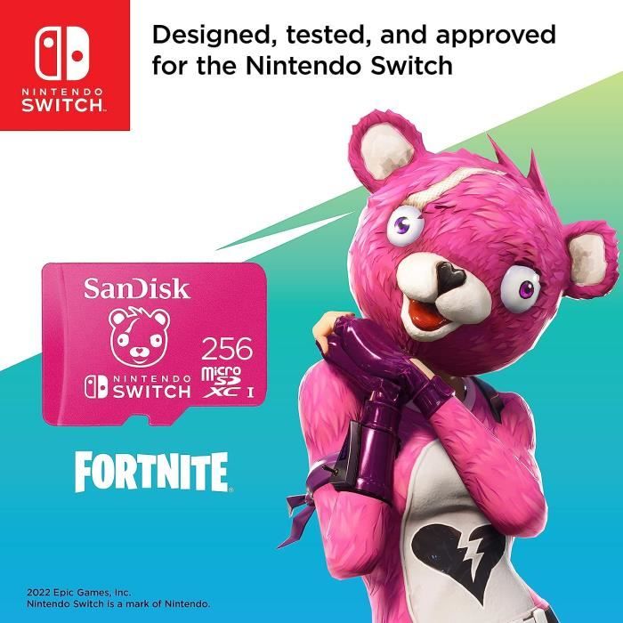 SanDisk 256Go Fortnite microSDXC Carte pour Nintendo Switch