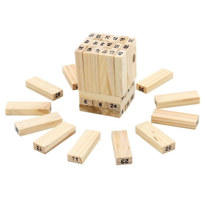 Bûche forêt blocs de construction, Mini jouet de Table en bois, corde d'enfilage  et jeu